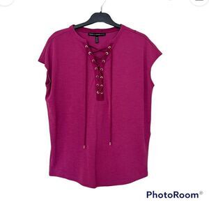 White House Black Market Tie Front Blouse Top